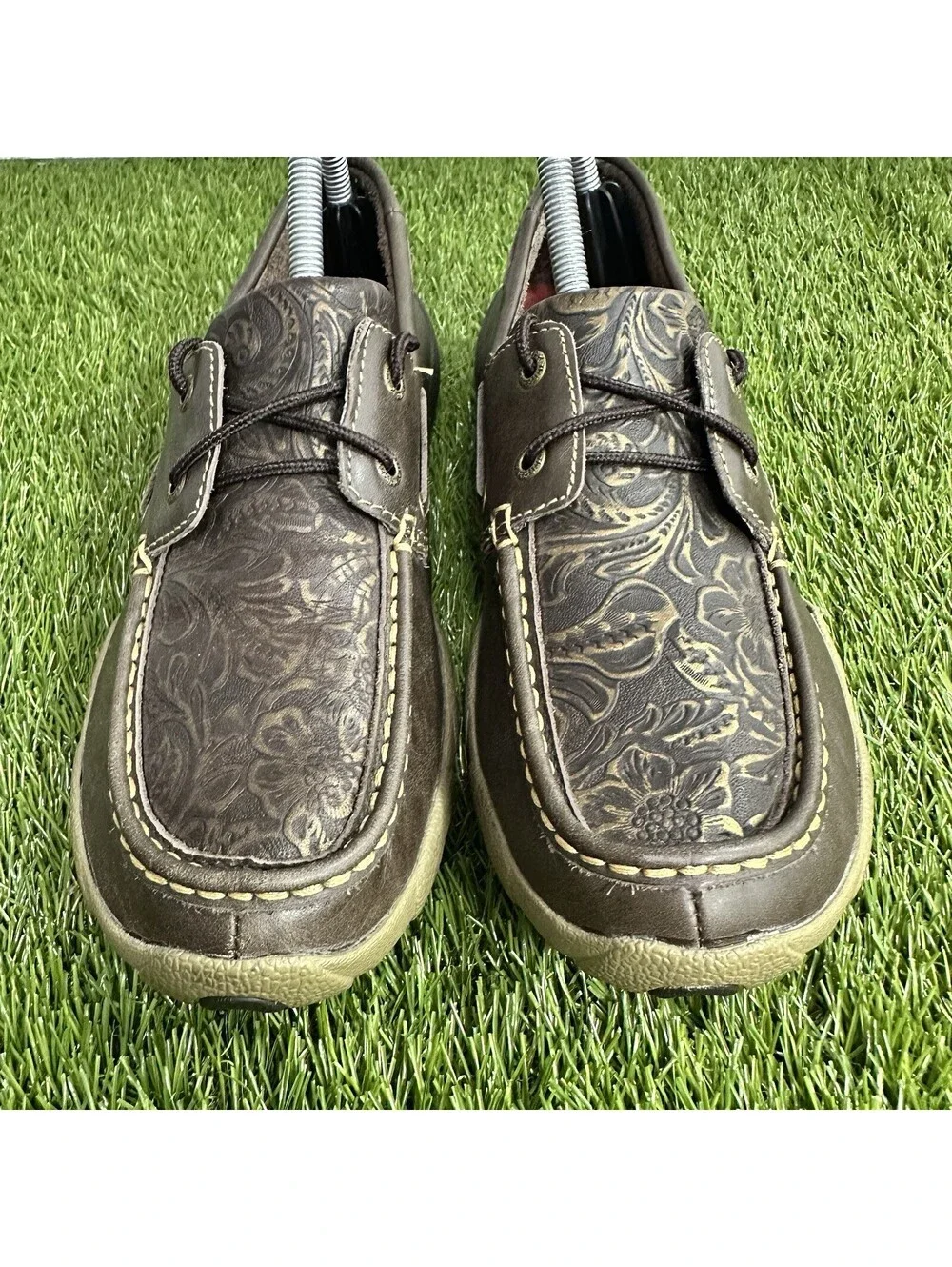 Twisted X WDM0070 Loafer Leather Slip On Boat Shoes Moc Brown Women's 8.5 M